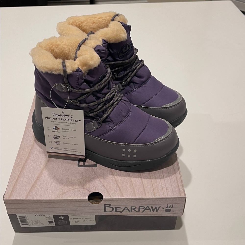 NEW with tags BearPaw Purple/Black Waterproof Boots - Picture 1 of 7